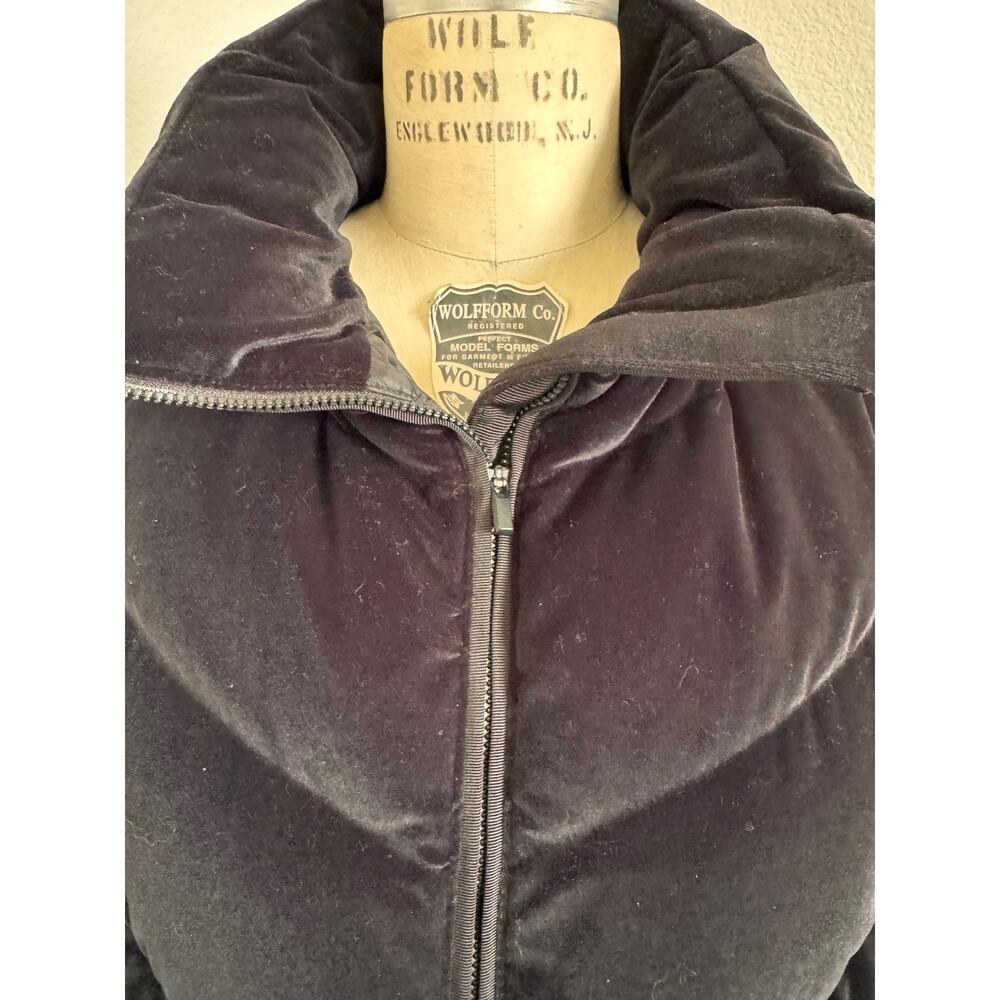 Athleta Black | Velvet Down Puffer Vest XS Real Goose Down Luxe Winter Layer - Picture 9 of 9